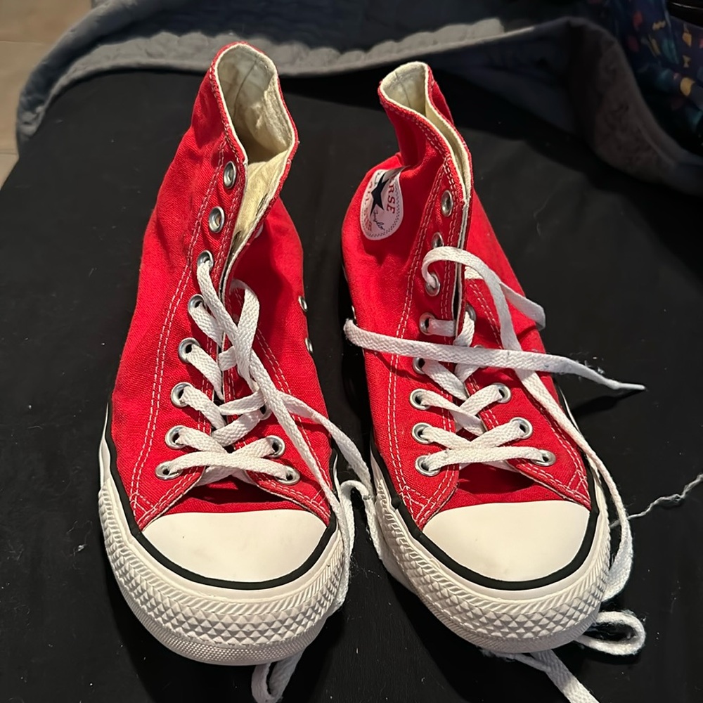 Red Converse High Tops. Women’s Size 9